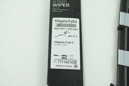 Pièce d'origine Balais d'essuie-glace avant pour Renault Mégane II 7711421438