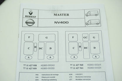 Pièce d'origine Housses de siège pour Renault Master III Opel Movano B Nissan NV400 7711427958