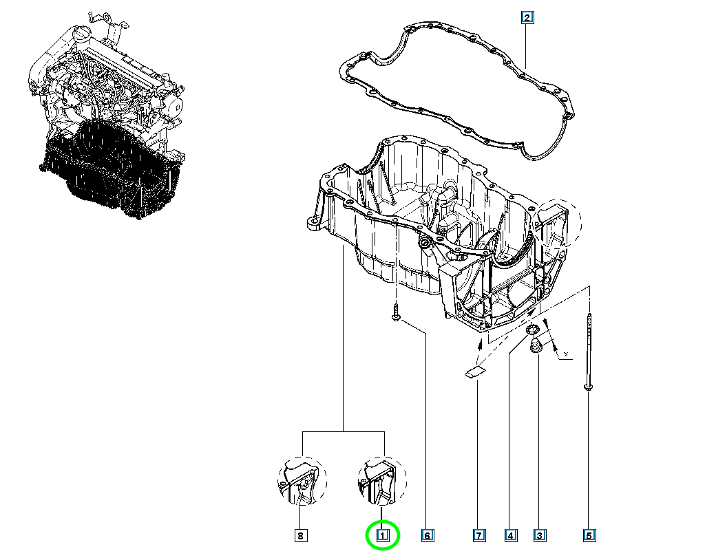 Pièce d'origine Carter d'huile pour Renault Mégane Clio Scénic 8200381856