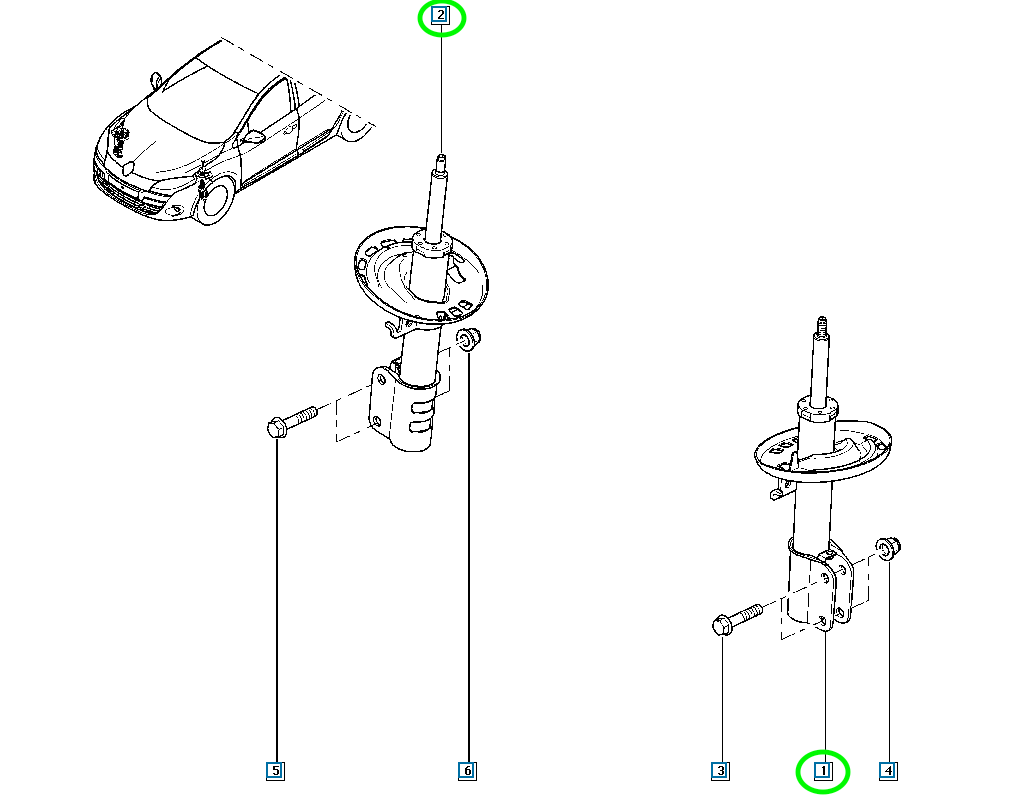 Pièce d'origine Amortisseur avant pour Renault Mégane III 543020016R