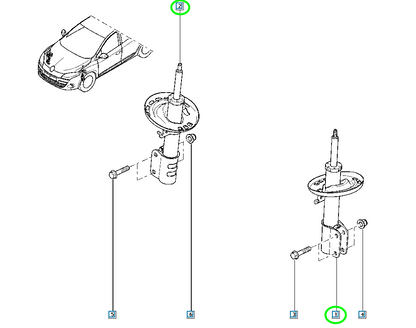 Pièce d'origine Amortisseur avant pour Renault Mégane III 543020016R