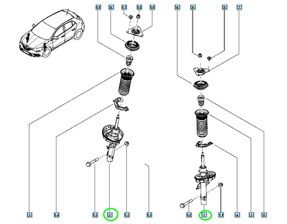 Pièce d'origine Amortisseur avant pour Renault Mégane IV 543025005R