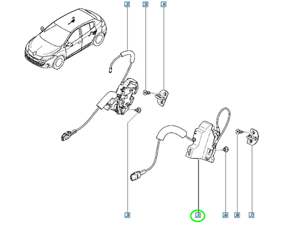 Pièce d'origine Serrure de porte arrière gauche pour Renault Mégane III 825030002R