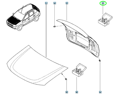 Pièce d'origine Kit de réparation de hayon arrière pour Dacia Duster 900997052R