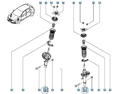 Pièce d'origine Amortisseur avant pour Renault Mégane IV 543026521R