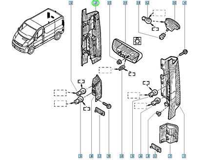 Pièce d'origine Feu arrière droit pour Opel Vivaro Renault Trafic II 8200336834