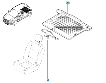 Pièce d'origine Bac de coffre pour Dacia Logan II 8201605708