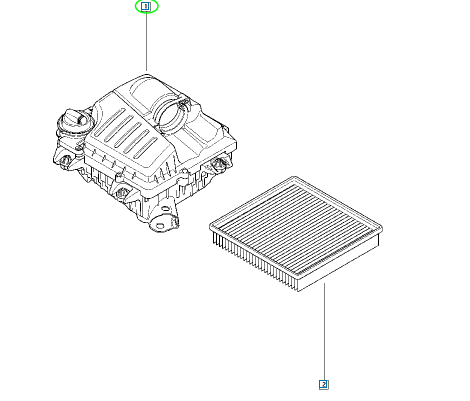 Pièce d'origine Boîtier de filtre à air pour Renault Trafic II Opel Vivaro 8200760899