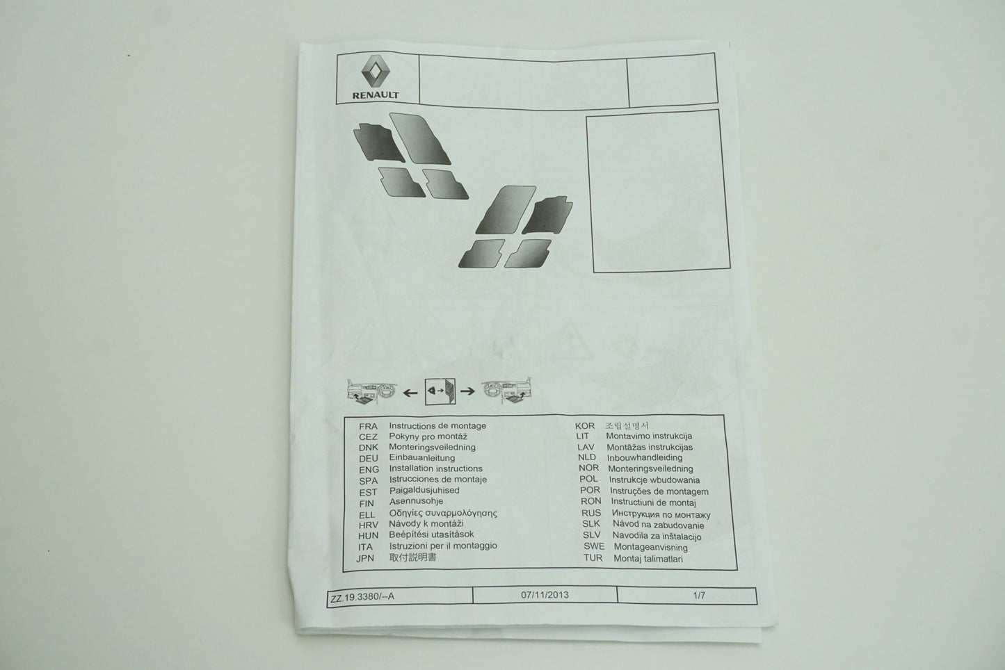 Pièce d'origine Tapis de sol 2 pièces pour Renault Clio IV 8201711346