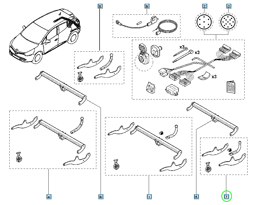 Pièce d'origine Attelage complet pour Renault Clio IV 8201370932