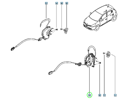 Pièce d'origine Serrure de porte arrière gauche pour Renault Clio IV 825015591R
