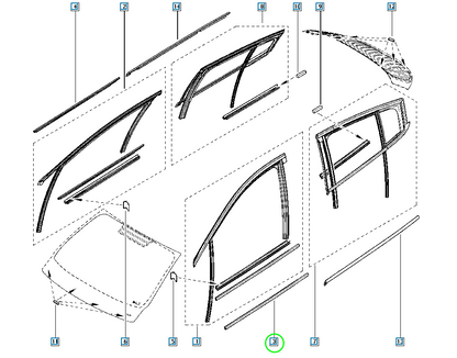 Pièce d'origine Baguette chromée avant gauche pour Renault Megane III 808216031R
