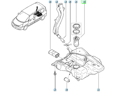 Pièce d'origine Pompe à carburant pour Renault Espace IV 8200037995