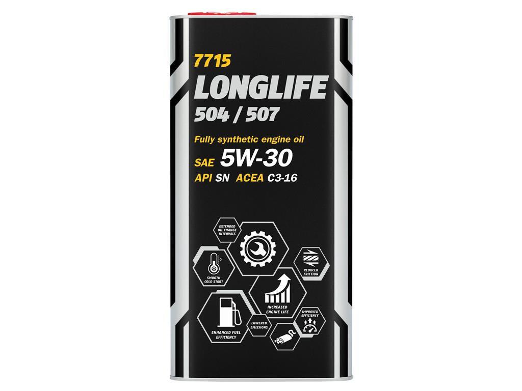HUILE MOTEUR - 5W30 MANNOL 7715 LONGLIFE 504/507 (7715 O.E.M. for VW, AUDI, SKODA) 5L.