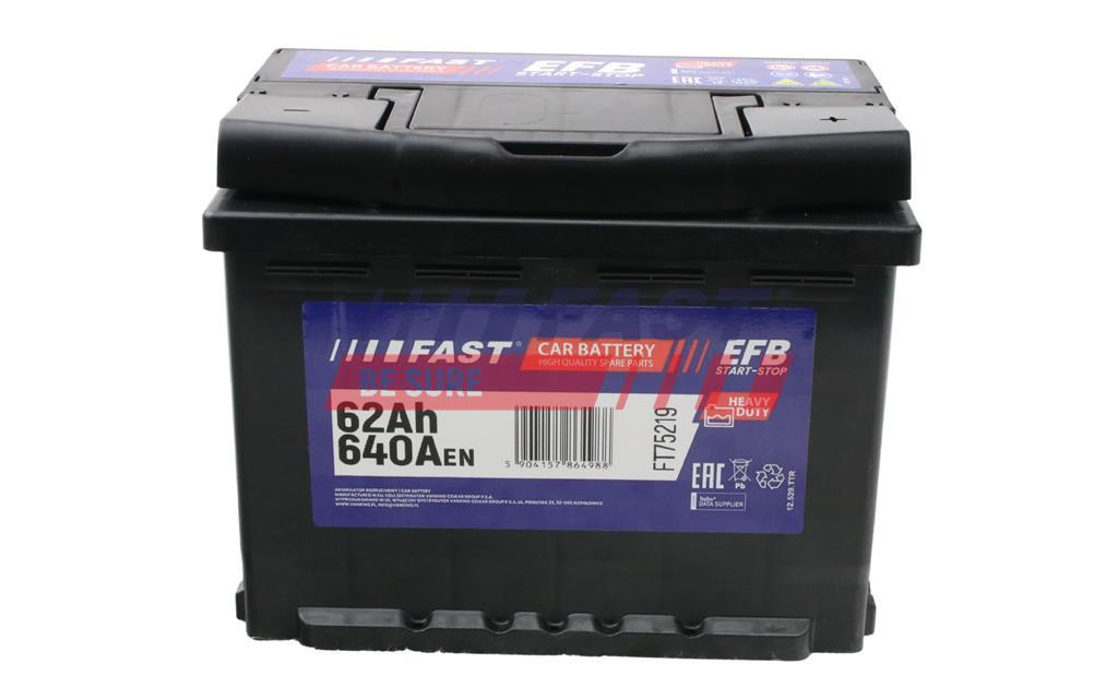 BATTERIE - EFB 62AH 640A 242/175/190 P+.