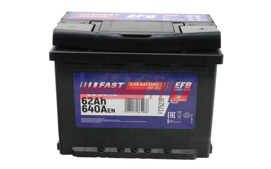 BATTERIE - EFB 62AH 640A 242/175/190 P+.