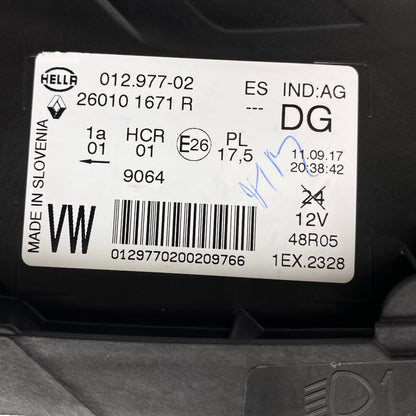 Pièce d'origine Phare avant droit pour Renault Captur I phase 2 260101671R