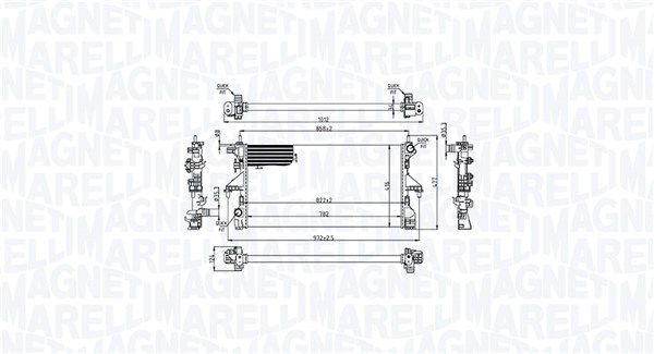Dessin technique du fabricant — Radiateur de refroidissement moteur — Magneti Marelli 350213215200