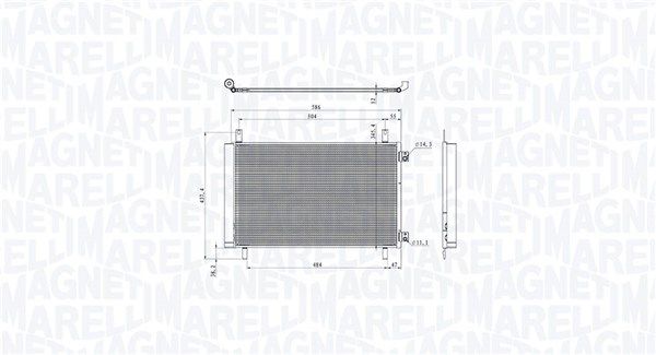Dessin technique du fabricant — Condenseur de climatisation — Magneti Marelli 350203105500