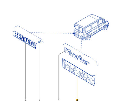 Pièce d'origine Emblème logo pour Renault Master II 7700353243