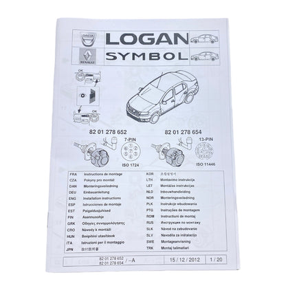 Pièce d'origine Faisceau d'attelage pour Dacia 8201278654