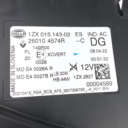 Pièce d'origine Phare avant droit pour Renault Megane E-Tech 260104574R
