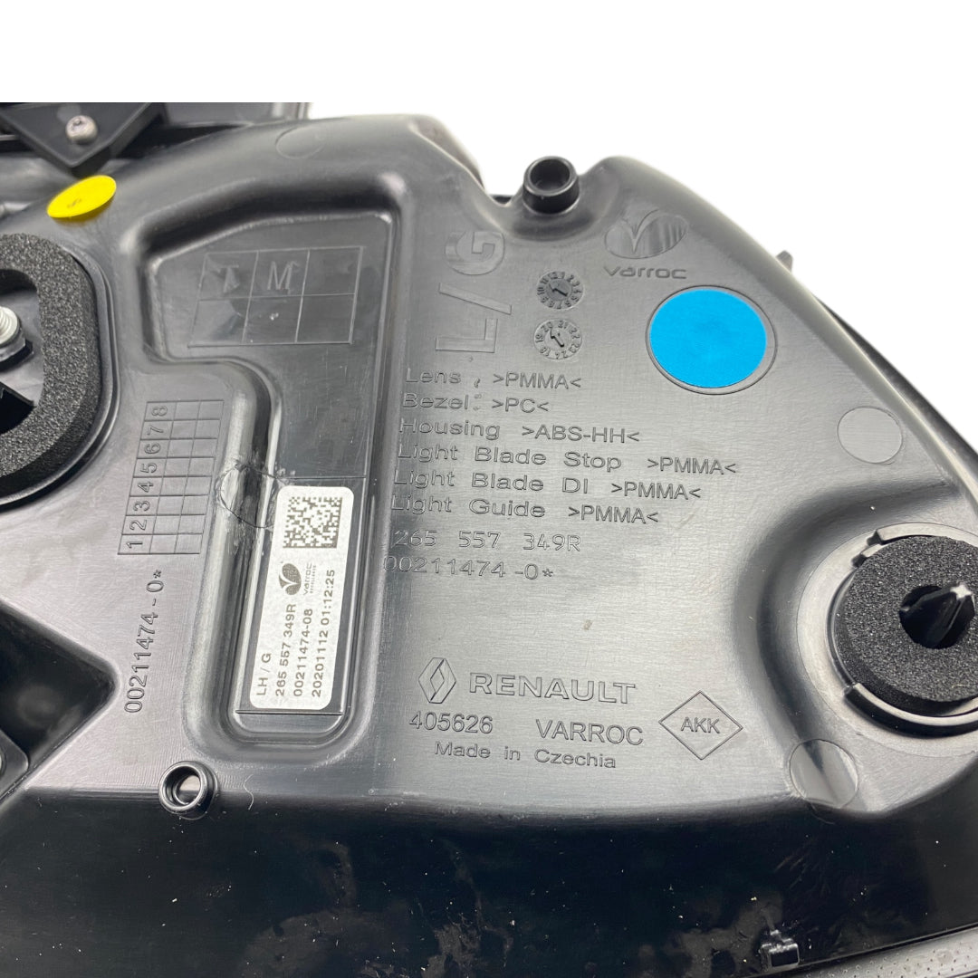Pièce d'origine Feu arrière gauche pour Renault Zoe ZE restylée 265557349R