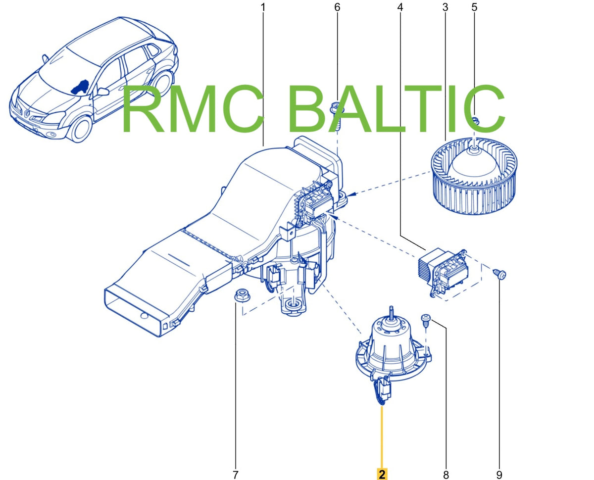 Pièce d'origine Pulseur d'habitacle pour Renault Koleos I 27381JY00A