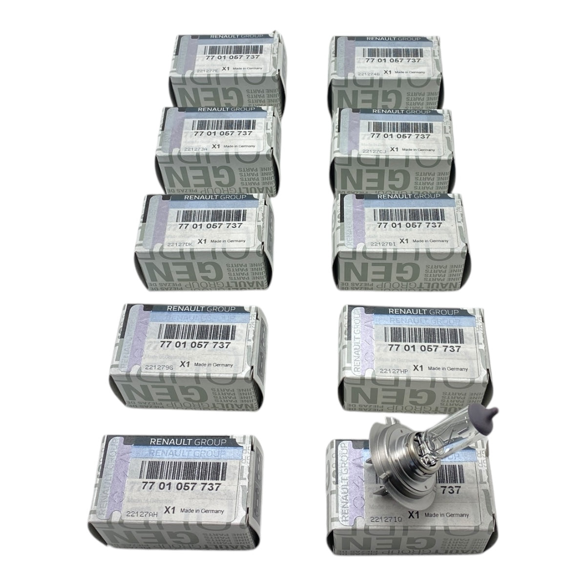Kit ampoules neuf d'origine Renault 10 x H7 55W