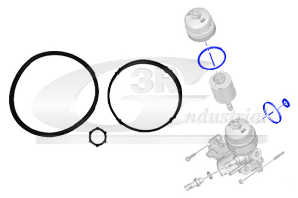 Kit de joints de boîtier de filtre à huile, 3 pièces — 3RG 36208