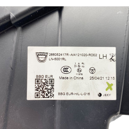 Pièce d'origine Feu arrière LED gauche pour Dacia Spring 266052417R