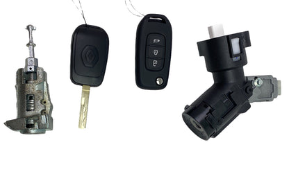 Pièce d'origine Barillet de contact avec jeu de serrures et 2 clés pour Renault Clio V Scenic IV 806010593R