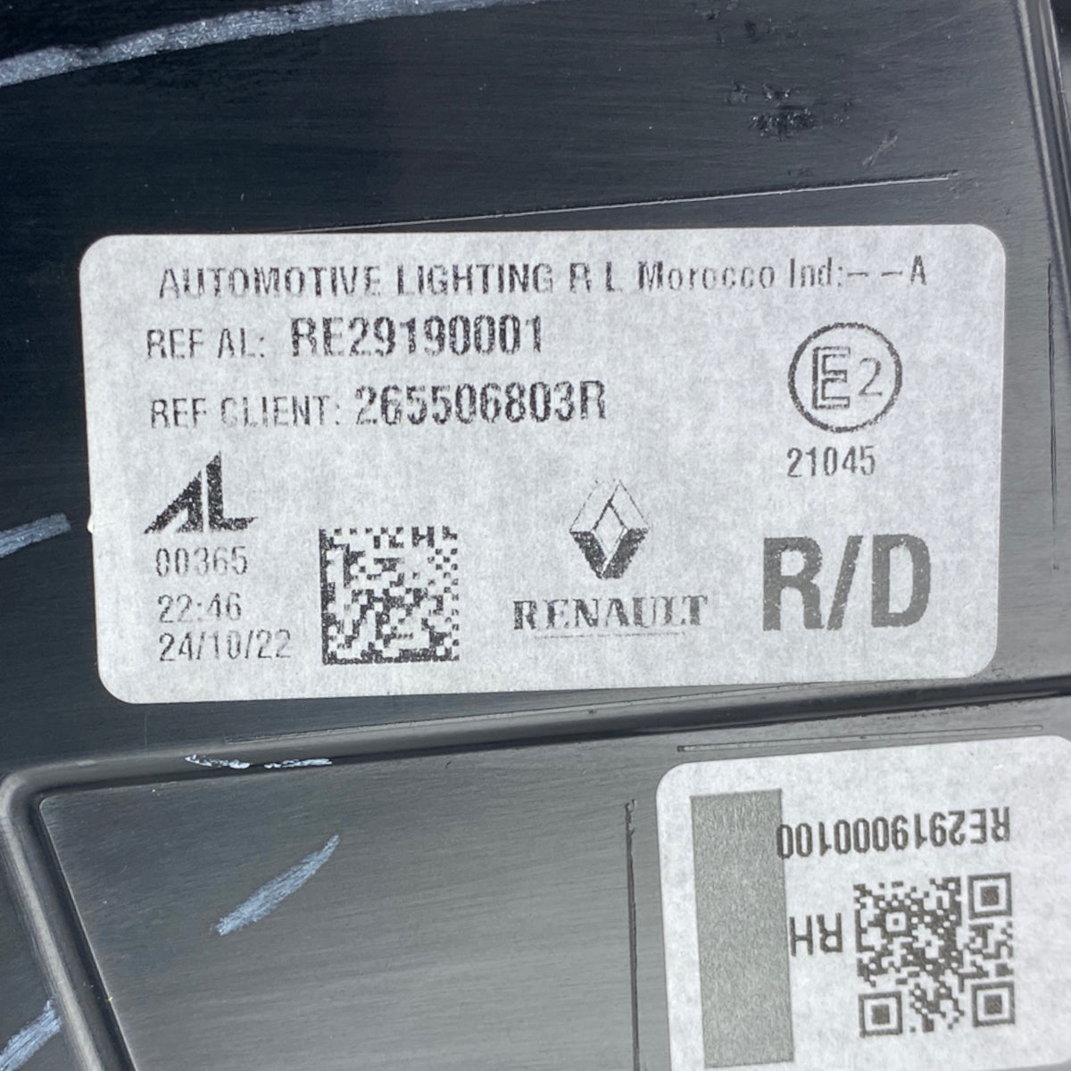 Pièce d'origine Feu arrière droit pour Renault Austral Espace VI 265506803R
