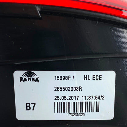 Pièce d'origine Feu arrière droit LED pour Smart Forfour A453 265502003R