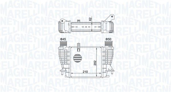Dessin technique du fabricant — Intercooler — Magneti Marelli 351319204710