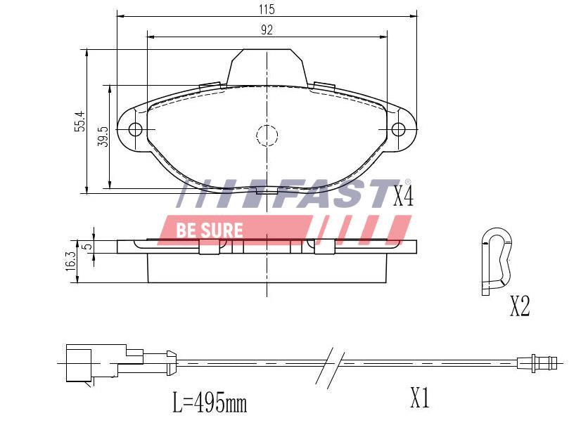 PLAQUETTES DE FREIN FIAT CINQUE / SEICENTO AVANT CAPTEUR.