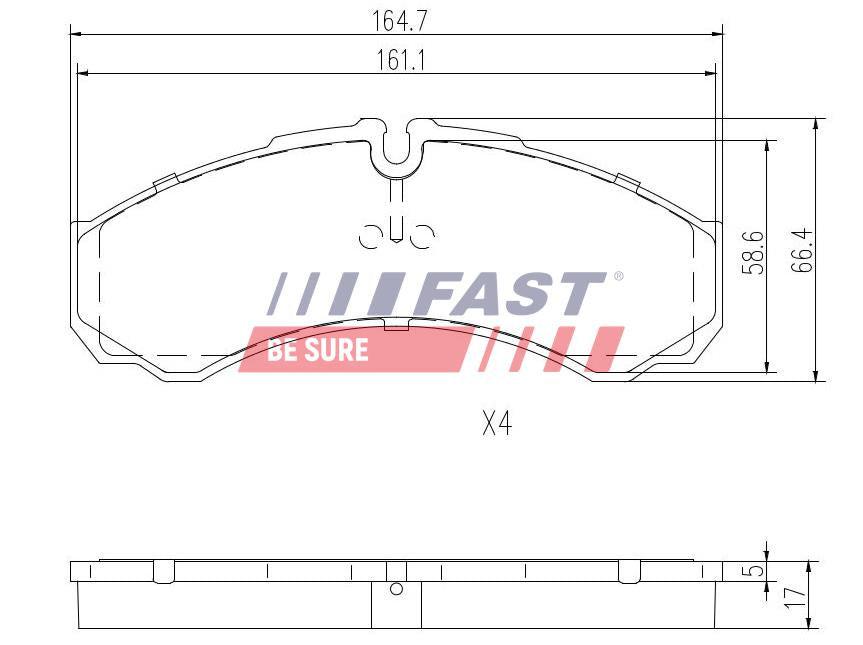 PLAQUETTES DE FREIN IVECO DAILY 00> AVANT SANS CAPTEUR 29L / 35C / 35S / 40C / 50C.