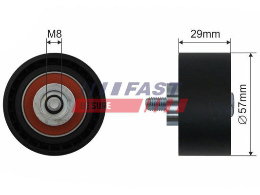POULIE RENVOI/TRANSMISSION, COURROIE DE DISTRIBUTION FIAT DOBLO 09> 57X29/35X8.5.