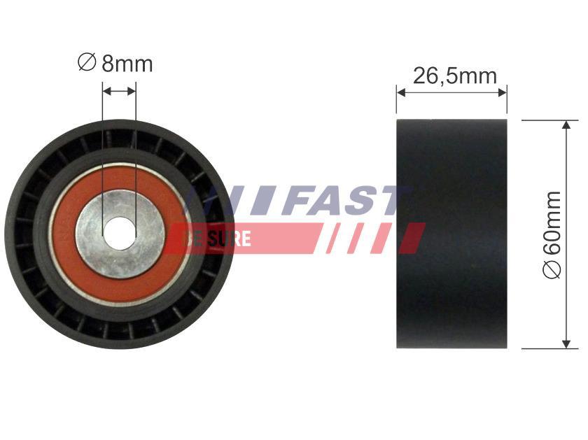TENDEUR DE COURROIE TRAPÉZOÏDALE À NERVURES FIAT SCUDO / ULYSSE 95> POULIE RENVOI 1.9D.