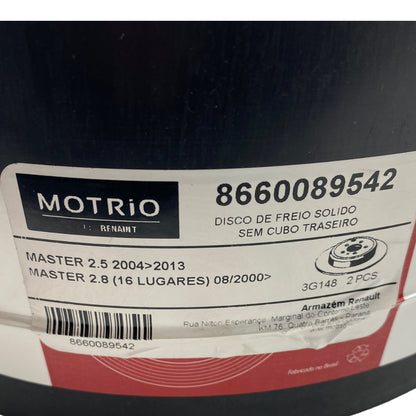 Pièce d'origine Disque de frein arrière pour Renault 8660089542