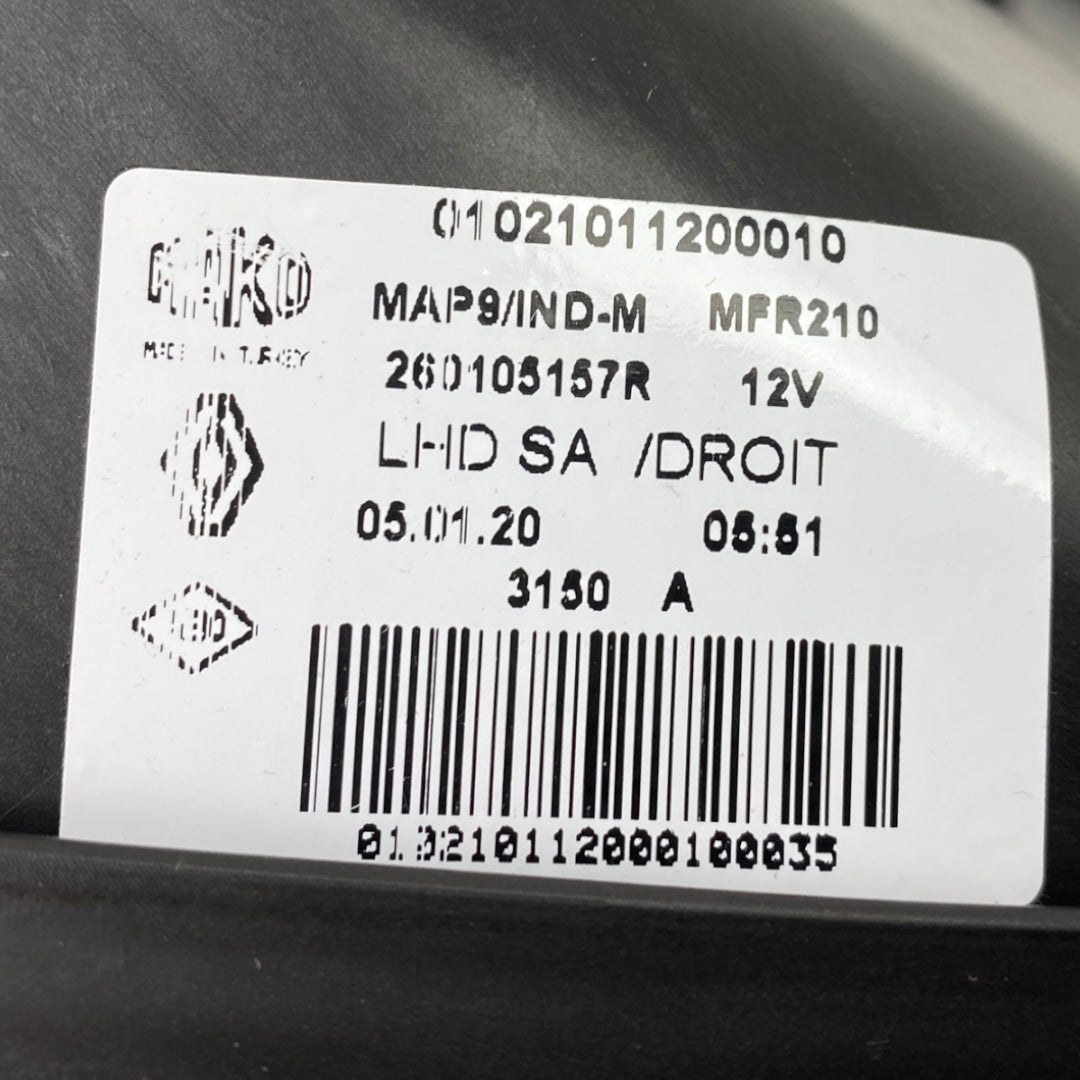 Pièce d'origine Phare avant droit pour Renault Symbol Thalia 260105157R