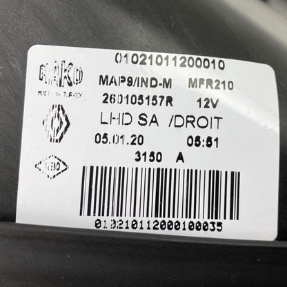 Pièce d'origine Phare avant droit pour Renault Symbol Thalia 260105157R