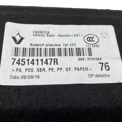 Pièce d'origine Plancher de coffre pour Renault Espace V 745141147R