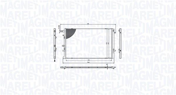 Dessin technique du fabricant — Radiateur de refroidissement moteur — Magneti Marelli 350213217000