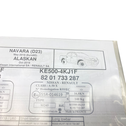 Pièce d'origine Attelage pour Nissan Navara D23 Renault Alaskan KE5004KJ1F