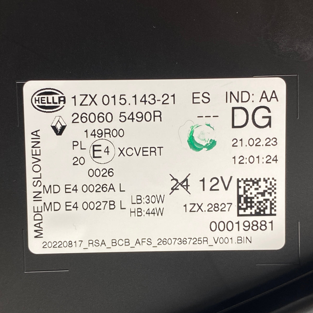 Pièce d'origine Phare avant gauche pour Renault Megane EV E-Tech 260605490R