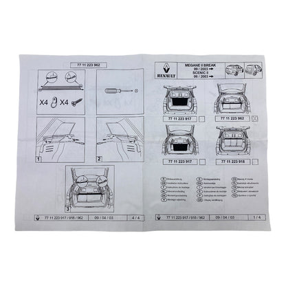 Pièce d'origine Filet de coffre pour Renault Megane II Scenic II 7711223962