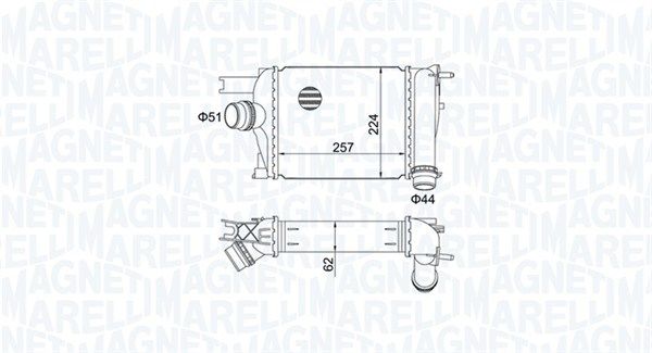 Dessin technique du fabricant — Intercooler — Magneti Marelli 351319205170