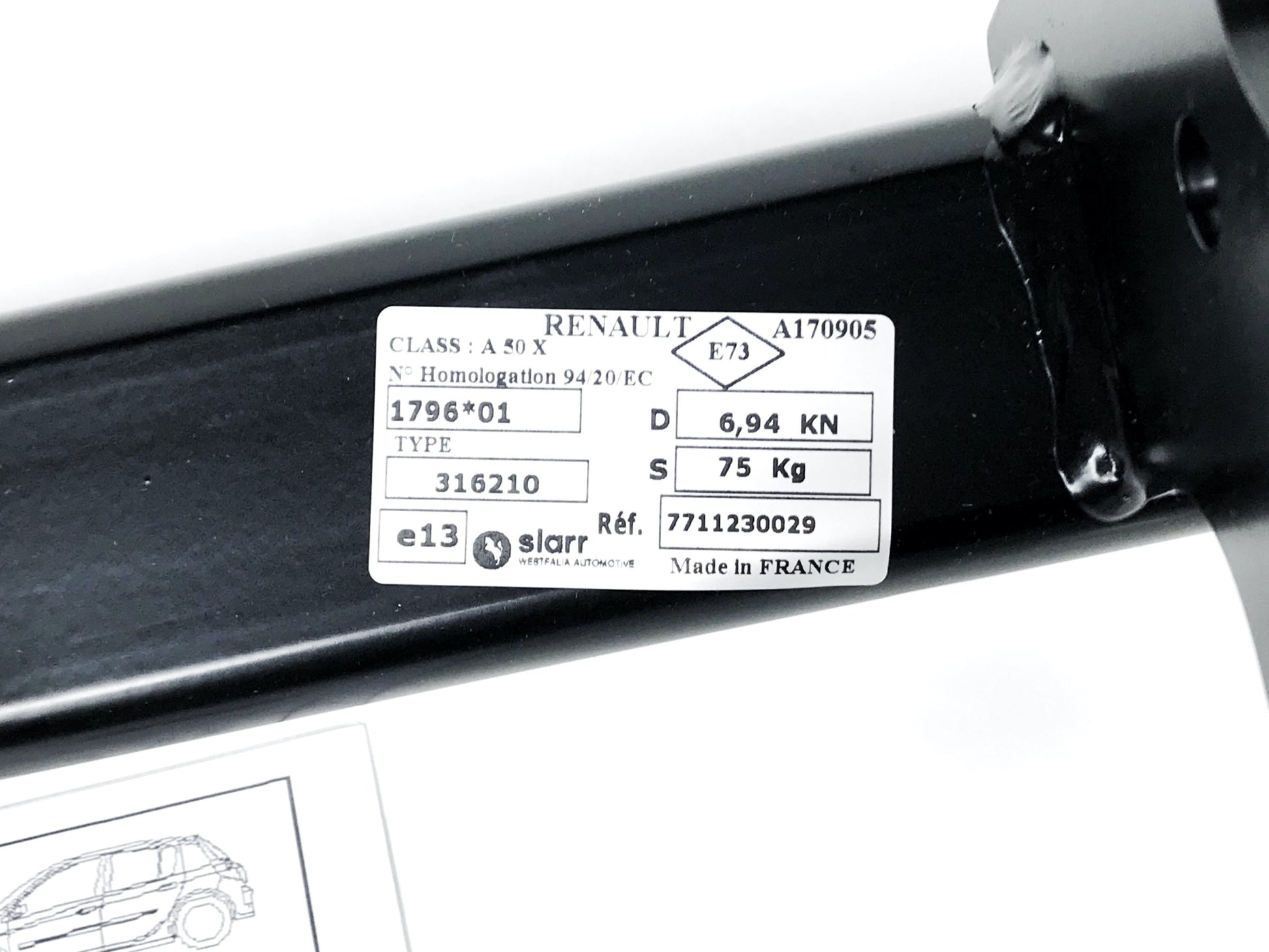 Pièce d'origine Kit complet d'attelage pour Renault Clio III 77114257.