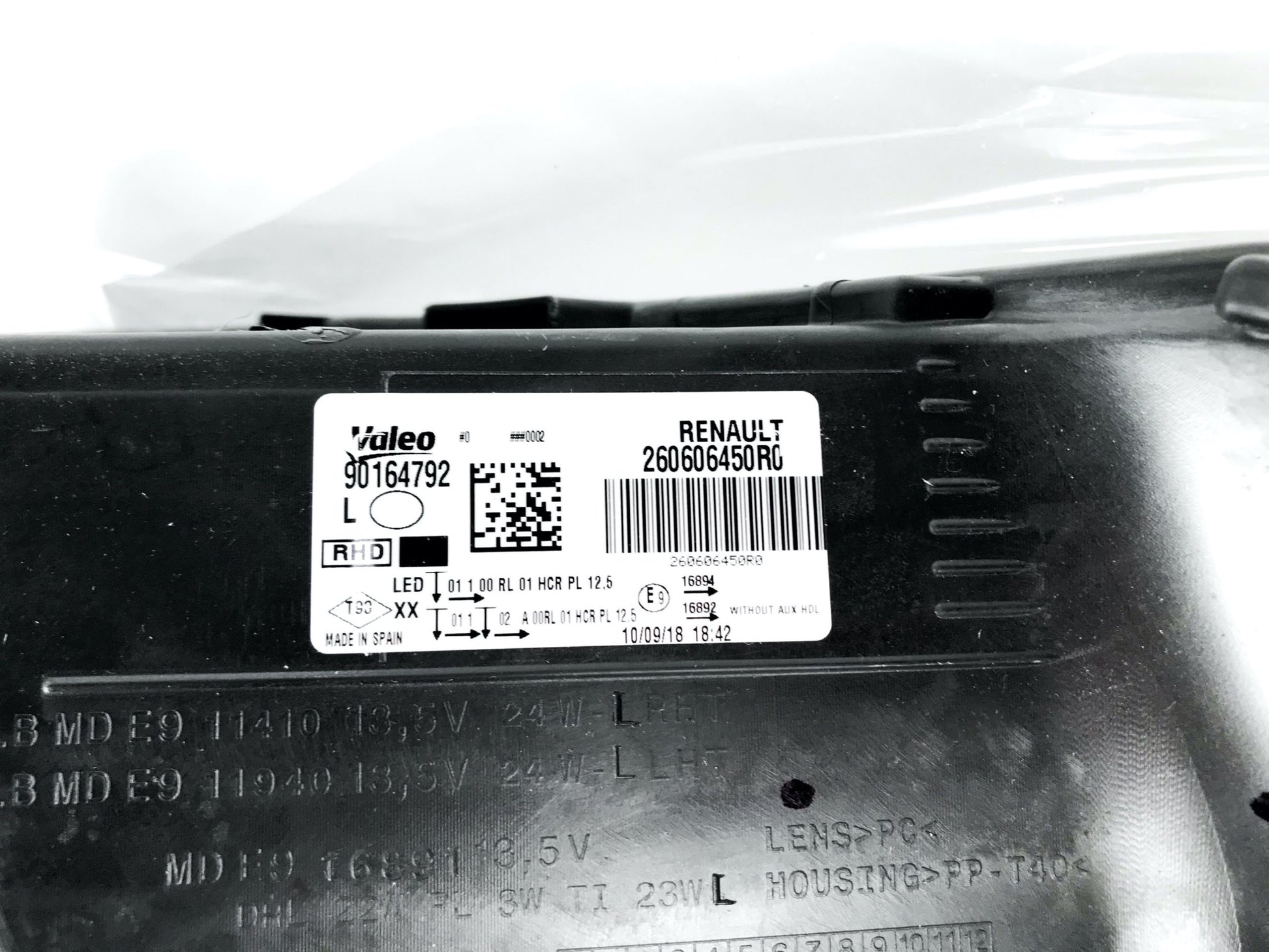 Pièce d'origine Phare gauche LED pour conduite à droite pour Renault Megane IV 260608223R.